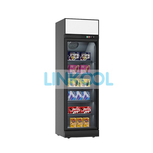 Air Cooling Display Glass Door Upright Freezer Commercial Cabinet Ice Cream Chiller Display Cooler