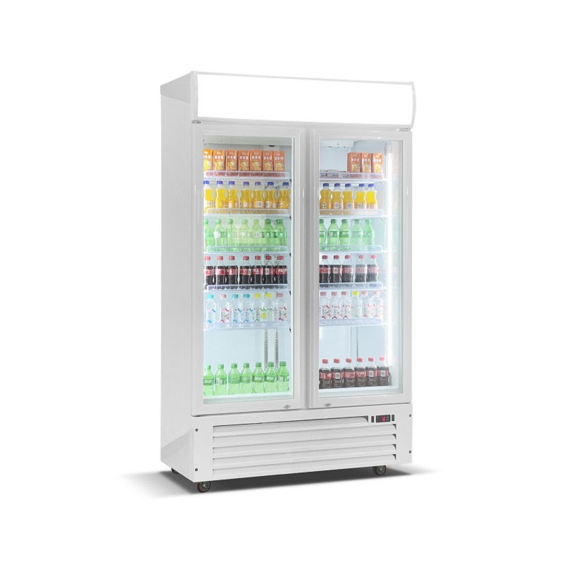Upright Drink Cooler Glass Door Display Showcase Commercial Energy Drink Refrigerator