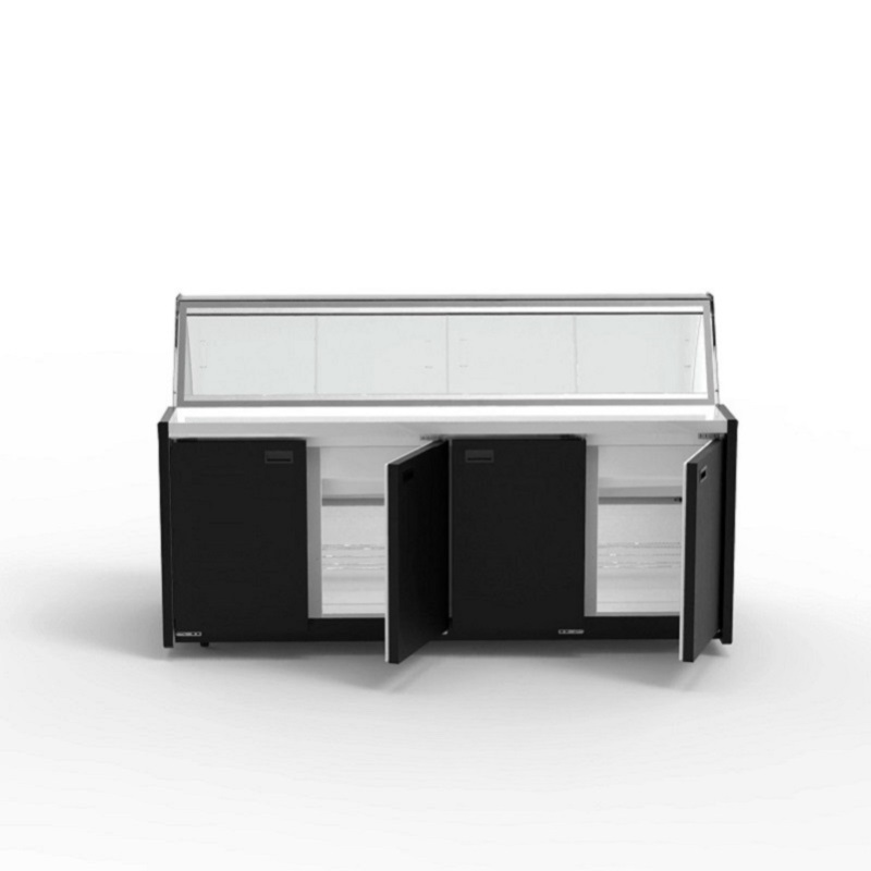 Freezer Showcase Meat Chiller Display Refrigerator Butcher Curved Glass Door Fresh Meat Display Chiller