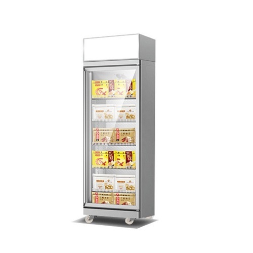 Air Cooling Display Glass Door Upright Freezer Commercial Cabinet Ice Cream Chiller Display Cooler