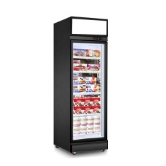 Air Cooling Display Glass Door Upright Freezer Commercial Cabinet Ice Cream Chiller Display Cooler