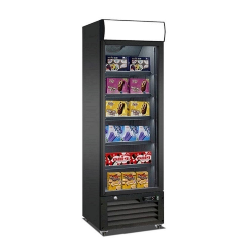 Ice Cream Frozen Food Vertical Showcase Glass Door Display Deep Upright Freezer