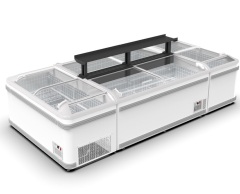 Large Capacity Sliding Glass Door Chest Island Freezer Commercial Deep Display Counter