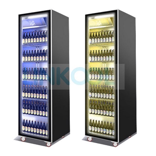 Luxury Soft Drink Cooling Display Case Single Glass Door Chiller Beer Bar Refrigerator