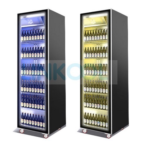 Luxury Soft Drink Cooling Display Case Single Glass Door Chiller Beer Bar Refrigerator