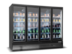 Upright 4 Glass Door Cooler Supermarket Bar Beer Refrigerator Commercial Fridge Display Showcase