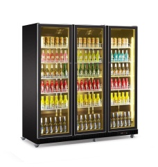 Commercial Supermarket Glass Door Chiller Drink Bottles Beverage Bar Fridge