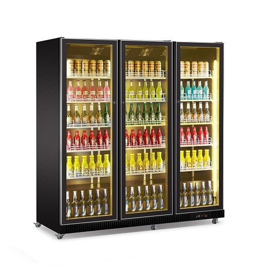 Commercial Supermarket Glass Door Chiller Drink Bottles Beverage Bar Fridge