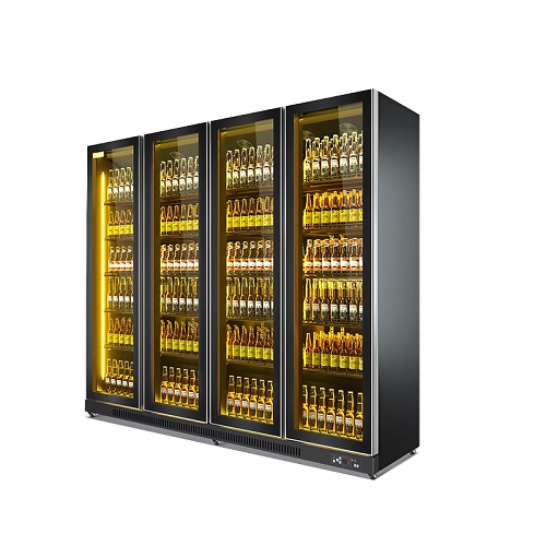 Stainless Steel Cold Drink Freezer Commercial Display Fridge Beer Refrigerator