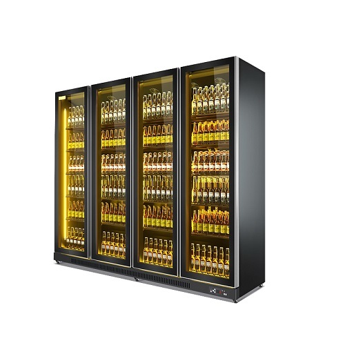 Stainless Steel Cold Drink Freezer Commercial Display Fridge Beer Refrigerator