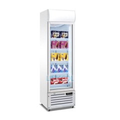 Ice Cream Frozen Food Vertical Showcase Glass Door Display Deep Upright Freezer