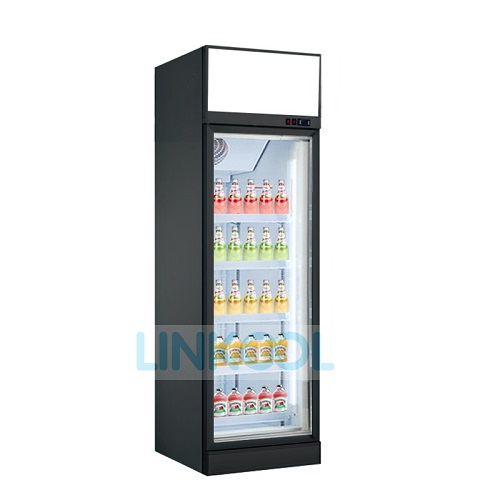 Glass Door Drink Cooler Storage Fridge Led Light Upright Display Refrigerator