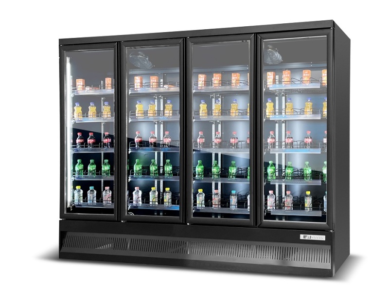 Upright 4 Glass Door Cooler Supermarket Bar Beer Refrigerator Commercial Fridge Display Showcase