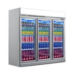 Glass door display stand vertical refrigerated display case for sale