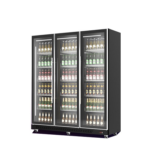 Commercial Supermarket Glass Door Chiller Drink Bottles Beverage Bar Fridge