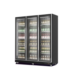 Commercial Supermarket Glass Door Chiller Drink Bottles Beverage Bar Fridge
