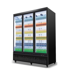 Supermarket Refrigerated Showcase Display Refrigerator Upright Glass Door Chiller