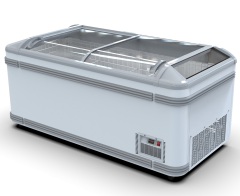 Large Capacity Sliding Glass Door Chest Island Freezer Commercial Deep Display Counter