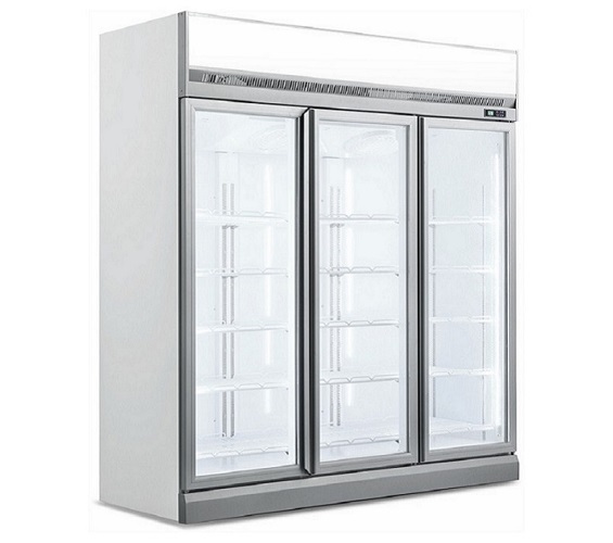 Glass door display stand vertical refrigerated display case for sale