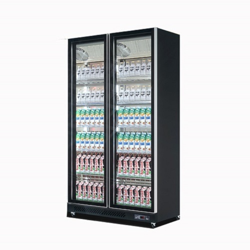 Beer Soft Drink Double Glass Fridges Upright Showcase Chiller Commercial Refrigeration Equipment