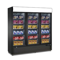 Ice Cream Frozen Food Vertical Showcase Glass Door Display Deep Upright Freezer