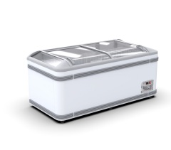 Large Capacity Sliding Glass Door Chest Island Freezer Commercial Deep Display Counter