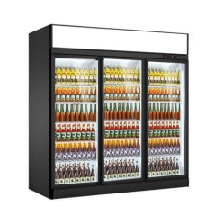 Glass door display stand vertical refrigerated display case for sale