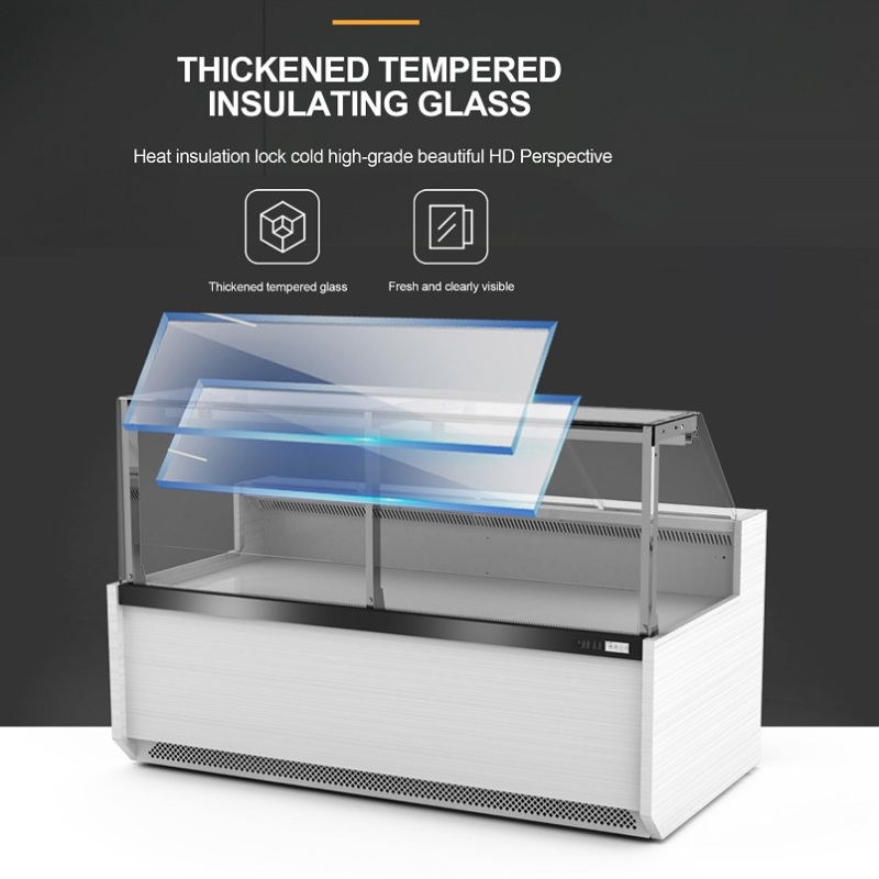 Butcher Shop Restaurant Supermarket Service Counter Glass Deli Cooler Meat Display Refrigerator