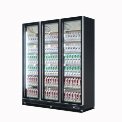 Commercial Supermarket Glass Door Chiller Drink Bottles Beverage Bar Fridge