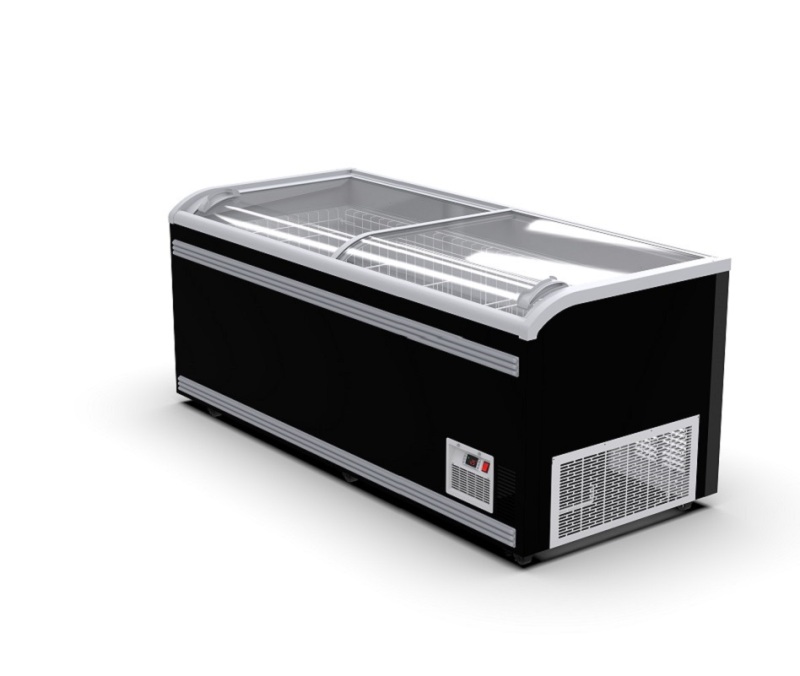 Large Capacity Sliding Glass Door Chest Island Freezer Commercial Deep Display Counter