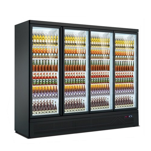 Digital Controller Glass Door Fridge Stores Upright Drink Cooler With Wheels Commercial Beverage Refrigerator