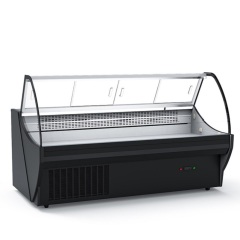Freezer Showcase Meat Chiller Display Refrigerator Butcher Curved Glass Door Fresh Meat Display Chiller