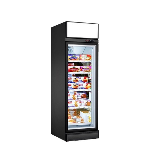 Air Cooling Display Glass Door Upright Freezer Commercial Cabinet Ice Cream Chiller Display Cooler