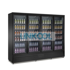 Digital Controller Glass Door Fridge Stores Upright Drink Cooler With Wheels Commercial Beverage Refrigerator