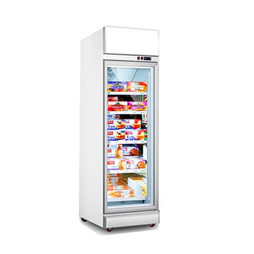 Air Cooling Display Glass Door Upright Freezer Commercial Cabinet Ice Cream Chiller Display Cooler