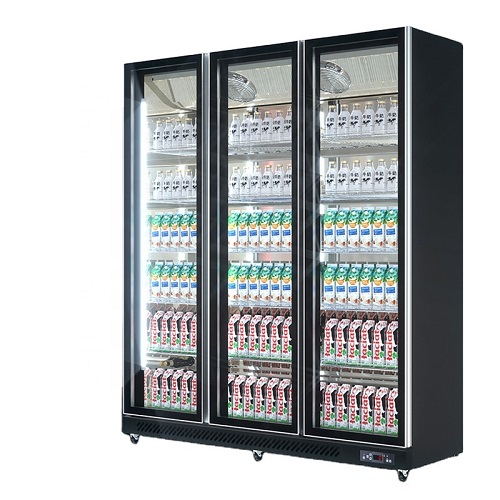 Commercial Supermarket Glass Door Chiller Drink Bottles Beverage Bar Fridge