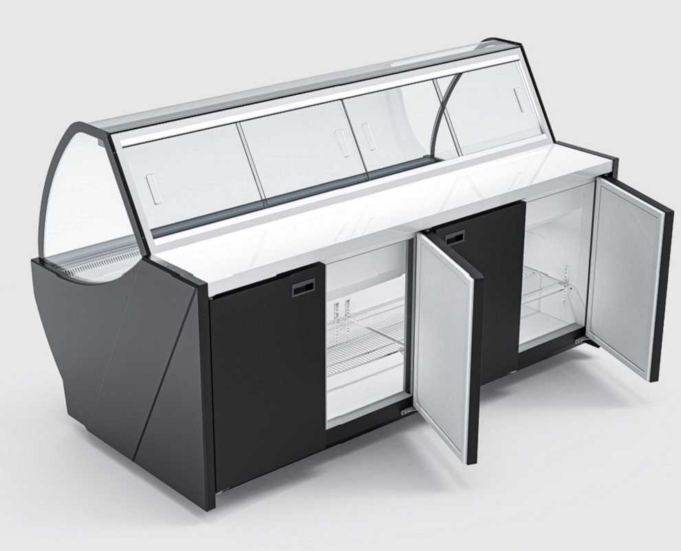 Meat Serve Over Display Counter Supermarket Meat Refrigerator Deli Cooler Showcase Commercial Refrigeration Equipment