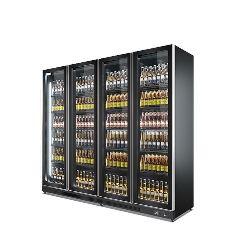 Stainless Steel Cold Drink Freezer Commercial Display Fridge Beer Refrigerator