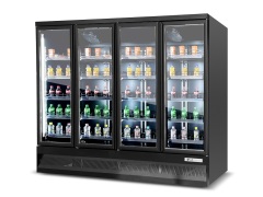 Upright 4 Glass Door Cooler Supermarket Bar Beer Refrigerator Commercial Fridge Display Showcase