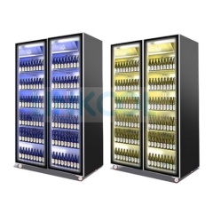 Beer Soft Drink Double Glass Fridges Upright Showcase Chiller Commercial Refrigeration Equipment