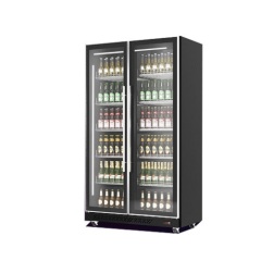 Beer Soft Drink Double Glass Fridges Upright Showcase Chiller Commercial Refrigeration Equipment