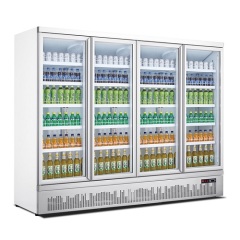 Digital Controller Glass Door Fridge Stores Upright Drink Cooler With Wheels Commercial Beverage Refrigerator