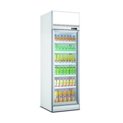 Supermarket Single Door Vertical Fan Cooling Beverage Cold Drink Refrigerator and Fridge