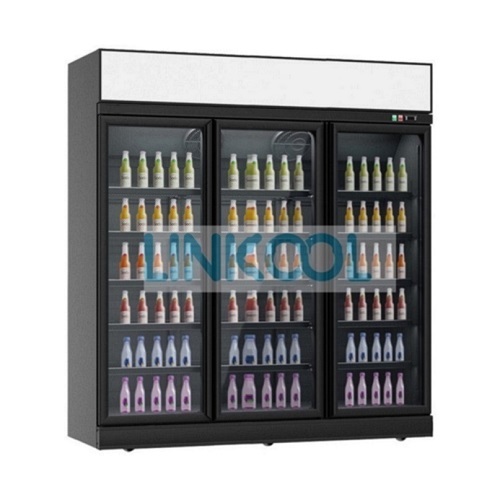Vertical Glass Display Cooler 3 Doors Fridge Convenience Store Drink Showcase Storage Refrigerator