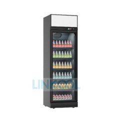 Supermarket Single Door Vertical Fan Cooling Beverage Cold Drink Refrigerator and Fridge
