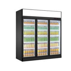 Vertical Glass Display Cooler 3 Doors Fridge Convenience Store Drink Showcase Storage Refrigerator