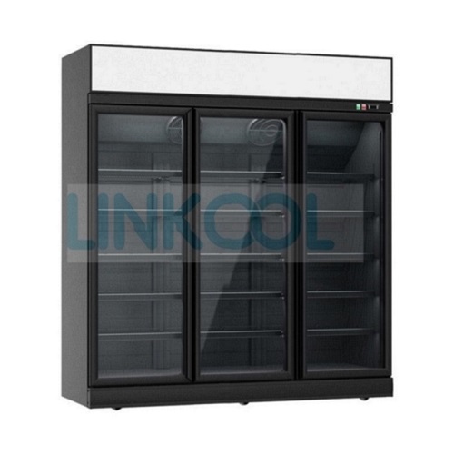Vertical Glass Display Cooler 3 Doors Fridge Convenience Store Drink Showcase Storage Refrigerator