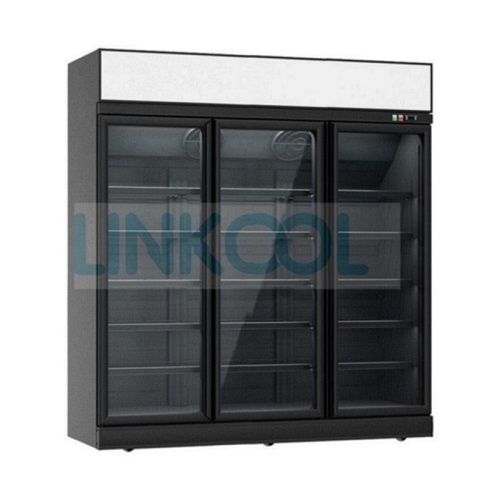 Vertical Glass Display Cooler 3 Doors Fridge Convenience Store Drink Showcase Storage Refrigerator