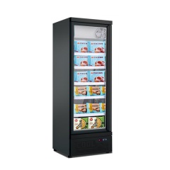 Upright Showcase Glass Door Freezer with Wheels Commercial Showcase Refrigeration Frozen Food Fridge