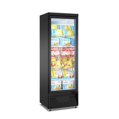 Upright Showcase Glass Door Freezer with Wheels Commercial Showcase Refrigeration Frozen Food Fridge